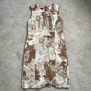 Talbots brown and cream dress